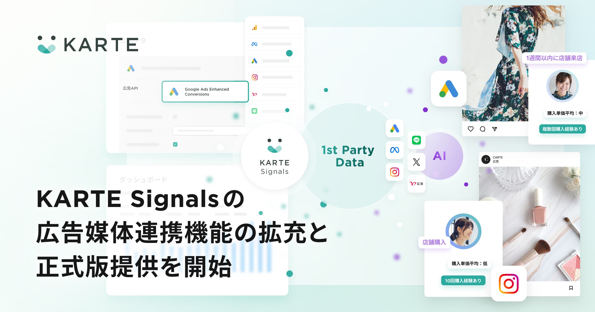 プレイド、「KARTE Signals」の広告媒体連携機能の拡充と正式版提供を開始